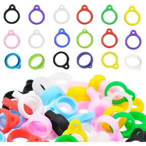 Wzttdm 100 Pcs Anti-Lost Silicone Rubber Ring Holder, Silicone Lanyard Holder Case for Pen, Pen Anti-Lost Silicone Rubber Ring for Pen Devices Office or Daily Sports (Dia. 0.5"/13mm, Mixing Colors