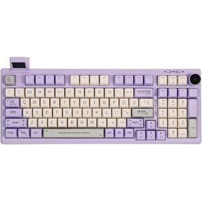 EPOMAKER RT100 97 Keys Gasket BT5.0/2.4G/USB-C Mechanical Keyboard with Customizable Display Screen, Knob, Hot Swappable Socket, 5000mAh Battery for Win/Mac(RT100 Purple, Sea Salt Silent Switch)