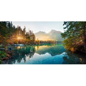 AWERT 72x24 inches Nature Landscape Aquarium Background River Mountain Autumn Scenery Fish Tank Background Vinyl Background