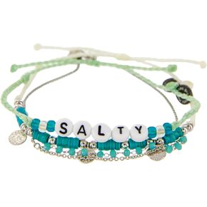 Pura Vida Bracelets Pack Neon Alphabet Coin Rosary Bracelet Stack - Set of 3 Stackable Bracelets for Women, Summer Accessories & Cute Bracelets for Teen Girls - 2 String Bracelets & 1 Chain Bracelet