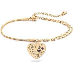 Melix Home Winnie the Pooh Gifts Stuff Bracelets For Women Teen Girls Daughter Friendship Gift Pooh Bear Bracelet