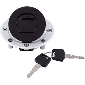 Qiilu Locking Gas Cap, Aluminum Gas Fuel Tank Cap Cover With 2 Keys For SUZUKI GSXR 600 750 for Hayabusa GSXR1300