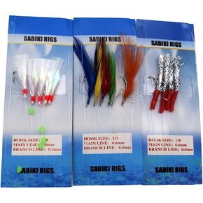 Sabiki Rigs Lures Bait Rigs, Glow Fishing Beads High Carbon Hooks for Freshwater/Saltwater