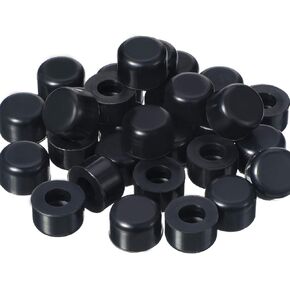 Zonon 30 Pieces Rubber Door Stop Bumper Tips Replacement Door Stop Caps Tips Black Silicone Stopper Ends for Wall and Floor Protection, Universal Size