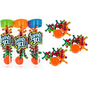 JA-RU Kool'n Fun Jumbo Jax Game w/Bouncy Ball (6 Pack of Jax Tube) Big Rubber Vintage Jax Toys for Kids & Adults. Tabletop Games & Activity. Classic Toys Party Favor Stocking Stuffers. 6569-6p