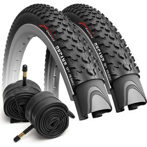 Fincci Cycling Tire 27.5 x 2.10 Inch, Set of 2 with Schrader Inner Tubes for Road Mountain MTB Mud Dirt Offroad Bicycle