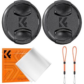 K&F Concept 82mm Front Lens Cap Cover Kit, 5-in-1 Center Pinch Lens Cover + Anti-Loss Keeper + Microfiber Cleaning Cloth Compatible with Canon, Nikon, Sony, Fujifilm Camera Lenses with 82mm Thread