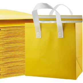 AIVYGDEN 60pcs Insulated Take Away Bags,Thermal Insulation Food Bag for Coffee,Milky Tea,Take-away Dinner,Fresh Seafood,Cold or Warm Food drive for Restaurant,Retail Store or Picnic/BBQ (five colors)