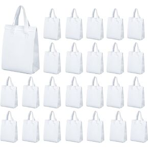 25 Pcs Insulated Take Away Bags Bulk 6 x 9.5 x 10 Inch Thermal Take Out Bag Thermal Insulation Food Bag Insulation Cooler Bags Disposable for Hot and cold Frozen Food, Food Delivery(Orange)