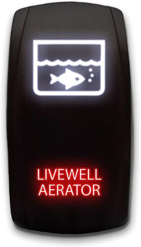 LIVEWELL Aerator محفور بالليزر 5 دبابيس قطب واحد مفتاح هزاز عمودي تشغيل وإيقاف SPST تبديل 20 أمبير 12 فولت، أزرق in Kuwait