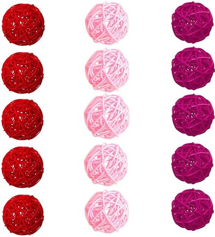zorpia 24pcs Navy Blue Gray White Wicker Rattan Balls -Mixed 3 Colors Decorative Balls for Bowls, Vase Filler, Coffee Table Decor, Wedding Party Centerpieces in Saudi Arabia