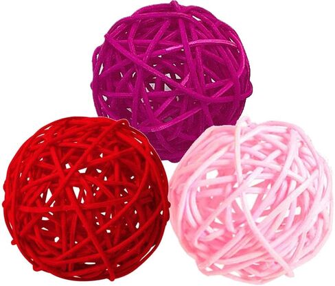 zorpia 24pcs Navy Blue Gray White Wicker Rattan Balls -Mixed 3 Colors Decorative Balls for Bowls, Vase Filler, Coffee Table Decor, Wedding Party Centerpieces in Saudi Arabia