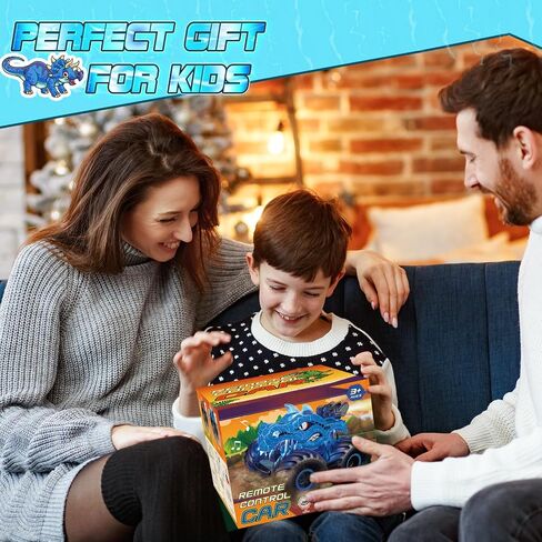 Remote Control Monster Truck, 2.4GHz Dinosaur Remote Control Car with Light & Sound Monster Truck Toys for Boys Age 4-7 Dinosaur Toys for Kids 3-5 Boys in Saudi Arabia