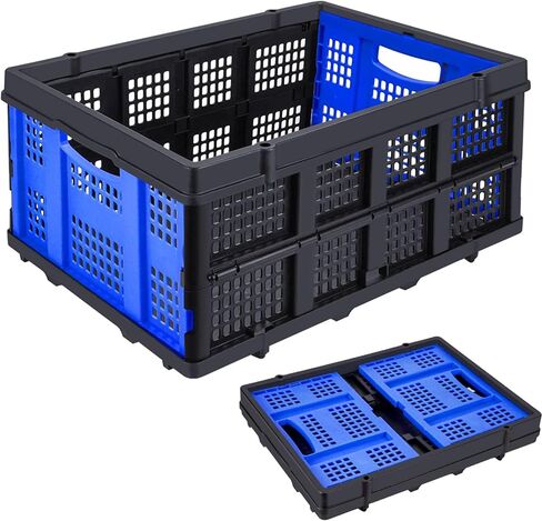 OSWIN Folding Trolley with Wheels, Double Layer Portable Trolley Shopping Carts, Folding Shopping Cart with Storage Crate, Office Folding Cart, Multi Use Functional Collapsible Carts for Supermarket in Kuwait