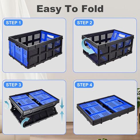 OSWIN Folding Trolley with Wheels, Double Layer Portable Trolley Shopping Carts, Folding Shopping Cart with Storage Crate, Office Folding Cart, Multi Use Functional Collapsible Carts for Supermarket in Kuwait