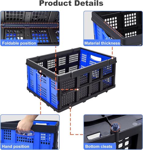 OSWIN Folding Trolley with Wheels, Double Layer Portable Trolley Shopping Carts, Folding Shopping Cart with Storage Crate, Office Folding Cart, Multi Use Functional Collapsible Carts for Supermarket in Kuwait