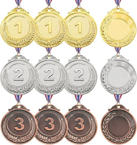Caydo 12 Pieces 2 Inch Gold Silver Bronze Award Medals Winner Medals with 1st 2nd 3rd for Competitions, Party, Sports for Kids and Adults in Saudi Arabia