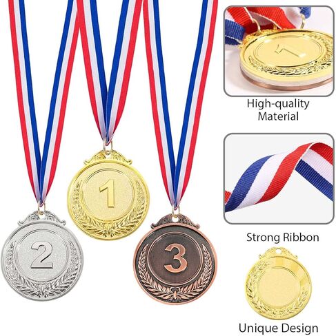 Caydo 12 Pieces 2 Inch Gold Silver Bronze Award Medals Winner Medals with 1st 2nd 3rd for Competitions, Party, Sports for Kids and Adults in Saudi Arabia