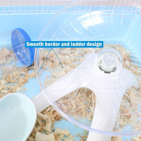 Hamster Flying Saucer, Hamster Wheel Mouse Spinner Wheel with Guinea Pig Water Feeder Bottle, Gerbils Ceramic Food Bowl, Total 3 Pack in Saudi Arabia