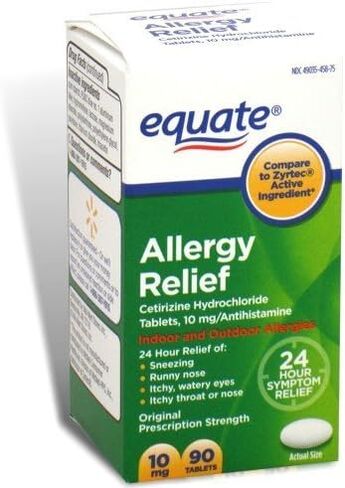 إيكويت - أقراص سيتيريزين للحساسية 10 ملغ (مقارنة بزيرتيك)، 90 قرصًا in Kuwait