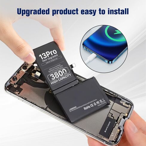 بطارية بديلة 3800 مللي أمبير في الساعة لهاتف iPhone 13 pro، ترقية بطارية بديلة عالية السعة لجهاز iPhone 13 pro (A2483 A2636 A2638 A2639 A2640) مع مجموعة أدوات بديلة احترافية in Kuwait