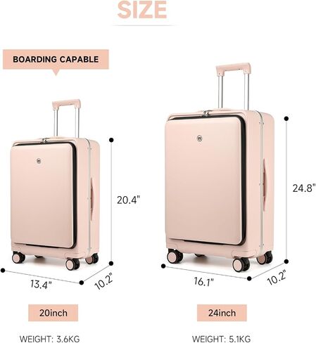 diwolor Carry On Luggage with TSA Lock,Carry On Luggage 22x14x9 airline approved with Front Pocket and USB Port,Aluminum Frame PC Hardside Travel Suitcase (Carry-On 20-inch, White) in Saudi Arabia