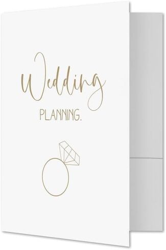 LUXPaper 9" x 12" Wedding Planning Folders | Two Pocket | White & Gold | 100lb. Cover | 2 Qty in Saudi Arabia