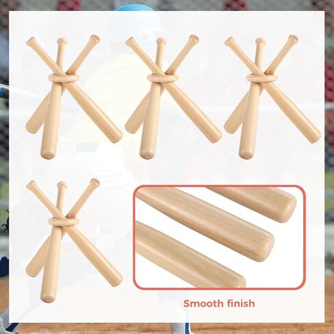 Lnrueg 4 Packs Mini Wooden Bats Baseball Stands, Includes 12 Baseball Bats 4 Wooden Rings, Cute Little Softball Bats Baseball Display Holders for Home Run Game Balls in Saudi Arabia