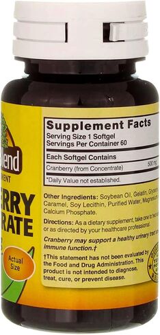 Nature's Blend Cranberry Concentrate 500 mg Soft Gels - 60 ct, Pack of 3 in Saudi Arabia