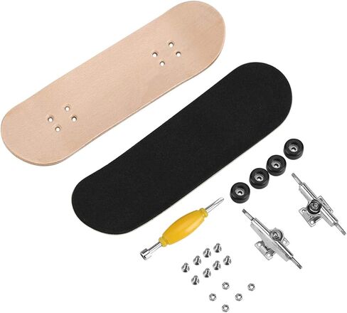 Mini Finger Skateboards, Wooden Finger Skateboard Toy Professional Fingers Skate Set, Novelty Tech Deck Fingerboard for Children (Black) in Kuwait