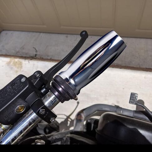 Goldfire Chrome Old School Motorcycle 7/8" Hand Grips for 22mm Handlebar Motorcross FIts for Kawasaki Scooter Custom Sport Street Bike in Saudi Arabia