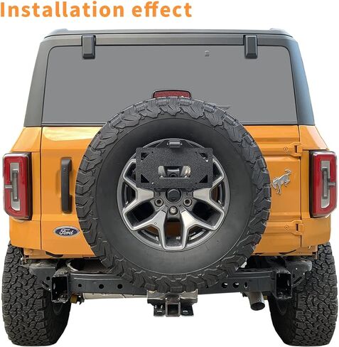 إطارات لوحة ترخيص الإطارات الاحتياطية XOOKUN لعام 2021 2022 2023 Ford Bronco مع حامل دعامة ترخيص ضوء LED، حامل خلفي للتركيب، لوحات إطار فولاذية شديدة التحمل in Kuwait