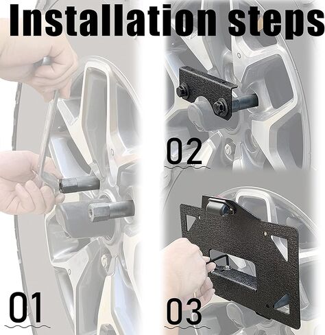 إطارات لوحة ترخيص الإطارات الاحتياطية XOOKUN لعام 2021 2022 2023 Ford Bronco مع حامل دعامة ترخيص ضوء LED، حامل خلفي للتركيب، لوحات إطار فولاذية شديدة التحمل in Kuwait