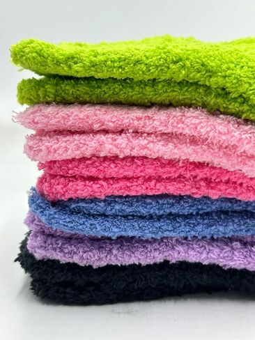 جوارب الشتاء النسائية الغامضة 3 أزواج من النعال الناعمة المريحة والمنفوشة والمقبض غير القابل للانزلاق من الألياف الدقيقة الشنيل in Kuwait