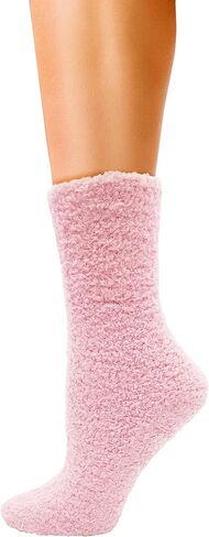 جوارب الشتاء النسائية الغامضة 3 أزواج من النعال الناعمة المريحة والمنفوشة والمقبض غير القابل للانزلاق من الألياف الدقيقة الشنيل in Kuwait