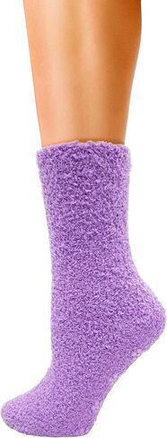 جوارب الشتاء النسائية الغامضة 3 أزواج من النعال الناعمة المريحة والمنفوشة والمقبض غير القابل للانزلاق من الألياف الدقيقة الشنيل in Kuwait