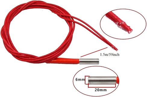 HICTOP Ender 3 Heater Cartridge 24v 40w Heater 1.5M/59Inch for Creality Ender 3 Ender 3 Pro Ender 5 CR-10S Pro 3D Printer Prusa Mendel （Pack of 3） in Saudi Arabia