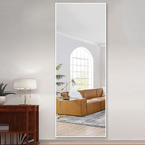 NeuType 59"x20" Full Length Mirror Floor Mirror with Standing Holder Bedroom Dressing Mirror Standing Hanging or Leaning Against Wall, White in Saudi Arabia