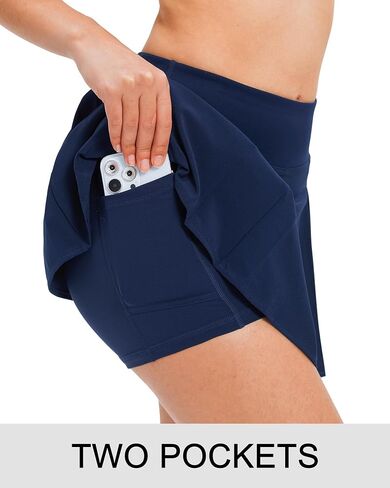 Stelle Women Tennis Skirt Inner Shorts Pleated Golf Athletic Skorts Pockets High Waisted Workout Running Pickleball Sports in Saudi Arabia