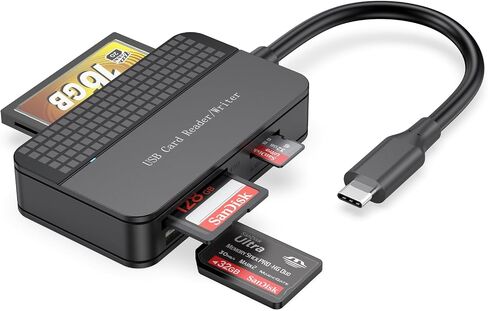 قارئ بطاقات USB C، FEMORO CF SD TF MS قارئ بطاقات 4 في 1 قراءة متزامنة، USB نوع C فلاش مدمج قارئ بطاقات ذاكرة متعددة محول OTG للكمبيوتر iPhone 15 Mac Android iPad Camera Laptop PC in Saudi Arabia