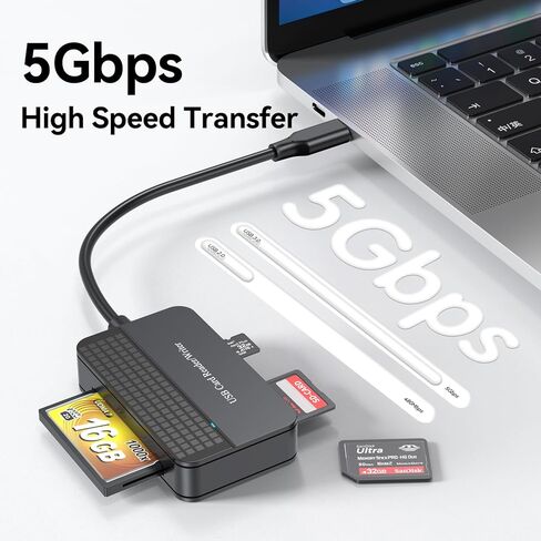 قارئ بطاقات USB C، FEMORO CF SD TF MS قارئ بطاقات 4 في 1 قراءة متزامنة، USB نوع C فلاش مدمج قارئ بطاقات ذاكرة متعددة محول OTG للكمبيوتر iPhone 15 Mac Android iPad Camera Laptop PC in Saudi Arabia