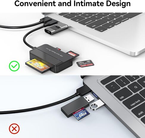 قارئ بطاقات USB C، FEMORO CF SD TF MS قارئ بطاقات 4 في 1 قراءة متزامنة، USB نوع C فلاش مدمج قارئ بطاقات ذاكرة متعددة محول OTG للكمبيوتر iPhone 15 Mac Android iPad Camera Laptop PC in Saudi Arabia