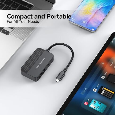 قارئ بطاقات USB C، FEMORO CF SD TF MS قارئ بطاقات 4 في 1 قراءة متزامنة، USB نوع C فلاش مدمج قارئ بطاقات ذاكرة متعددة محول OTG للكمبيوتر iPhone 15 Mac Android iPad Camera Laptop PC in Saudi Arabia