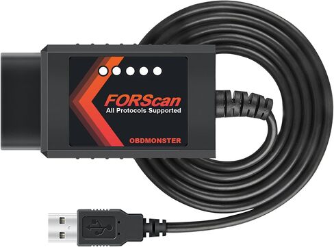محول obdmonster elm327 obd2 متوافق مع f150 f250 وأكثر، لـ forscan MS/HS يمكن التبديل تلقائيًا، الماسح الضوئي التشخيصي obdii عبر USB لنظام التشغيل Windows فقط in Kuwait