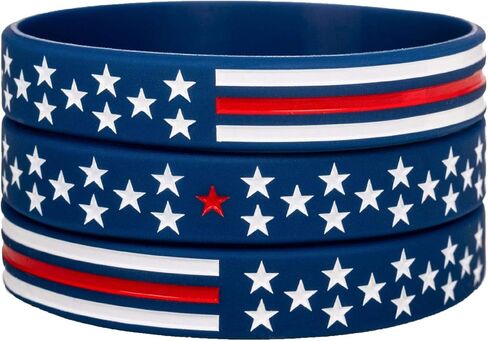 Sainstone Power of Faith Silicone Bracelets with American Flag Blue, Rubber Thin Red Line Wristbands Band Gifts for Men Women, Teens for American Patriots, Army and Sport Fans in Kuwait