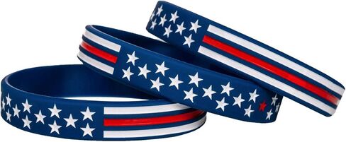 Sainstone Power of Faith Silicone Bracelets with American Flag Blue, Rubber Thin Red Line Wristbands Band Gifts for Men Women, Teens for American Patriots, Army and Sport Fans in Kuwait