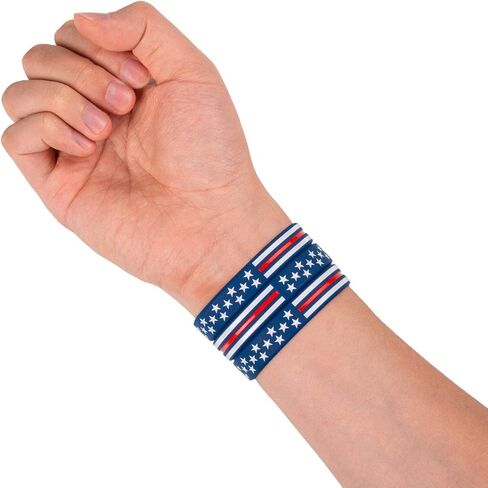 Sainstone Power of Faith Silicone Bracelets with American Flag Blue, Rubber Thin Red Line Wristbands Band Gifts for Men Women, Teens for American Patriots, Army and Sport Fans in Kuwait