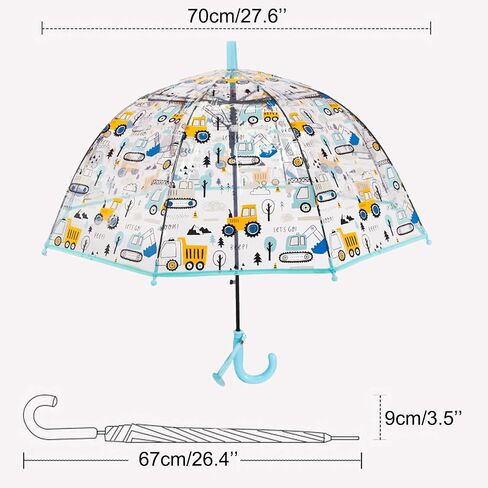 ThreeH Kids Clear Bubble Umbrella Transparent Umbrella with an Easy Grip Handle Children Rain Umbrella for Walking Safety in Saudi Arabia
