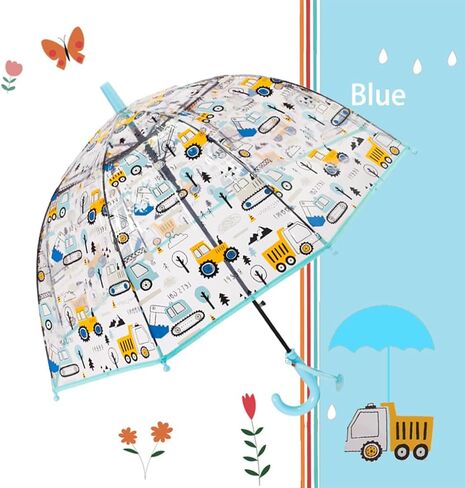 ThreeH Kids Clear Bubble Umbrella Transparent Umbrella with an Easy Grip Handle Children Rain Umbrella for Walking Safety in Saudi Arabia
