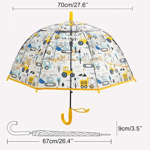 ThreeH Kids Clear Bubble Umbrella Transparent Umbrella with an Easy Grip Handle Children Rain Umbrella for Walking Safety in Saudi Arabia